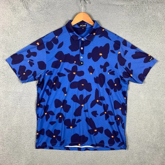 Bad Birdie Palmnado &‎ Blue Dreams Polo Shirt Mens 2XL Stretch Golf Lot of 2